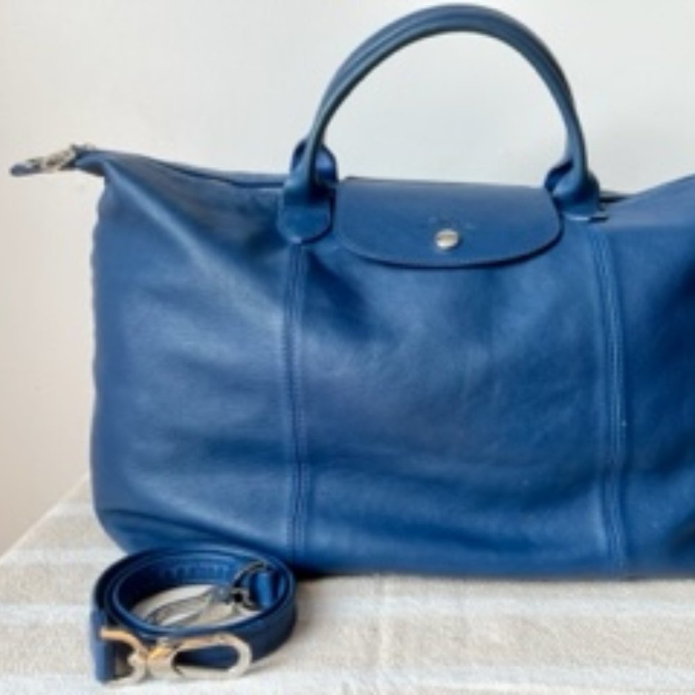 Longchamp Le Pliage Cuir Leather Bag + Pochette